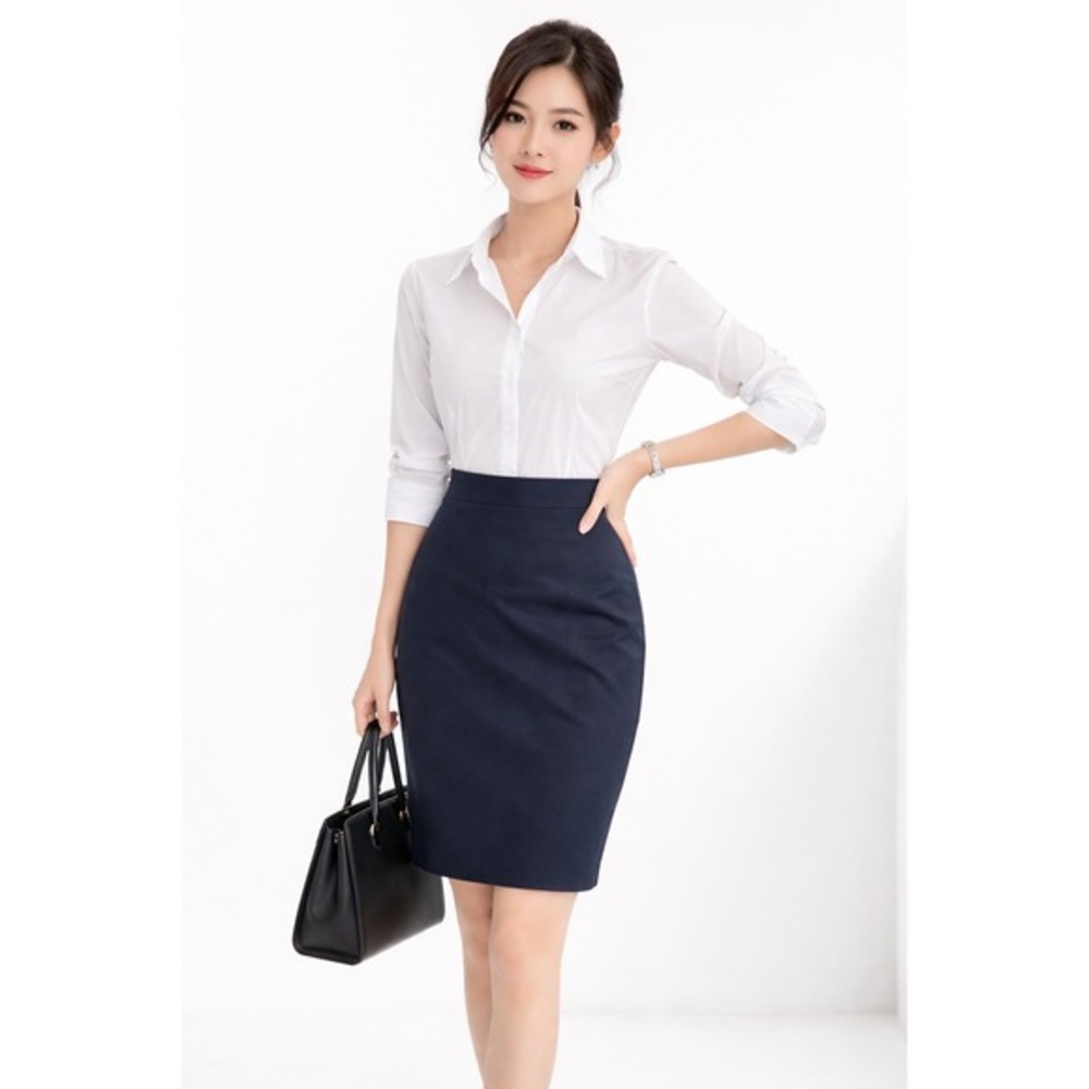 The Limited Collection Navy‎ Blue Pencil Skirt Tall 10 Stretch Career S963873